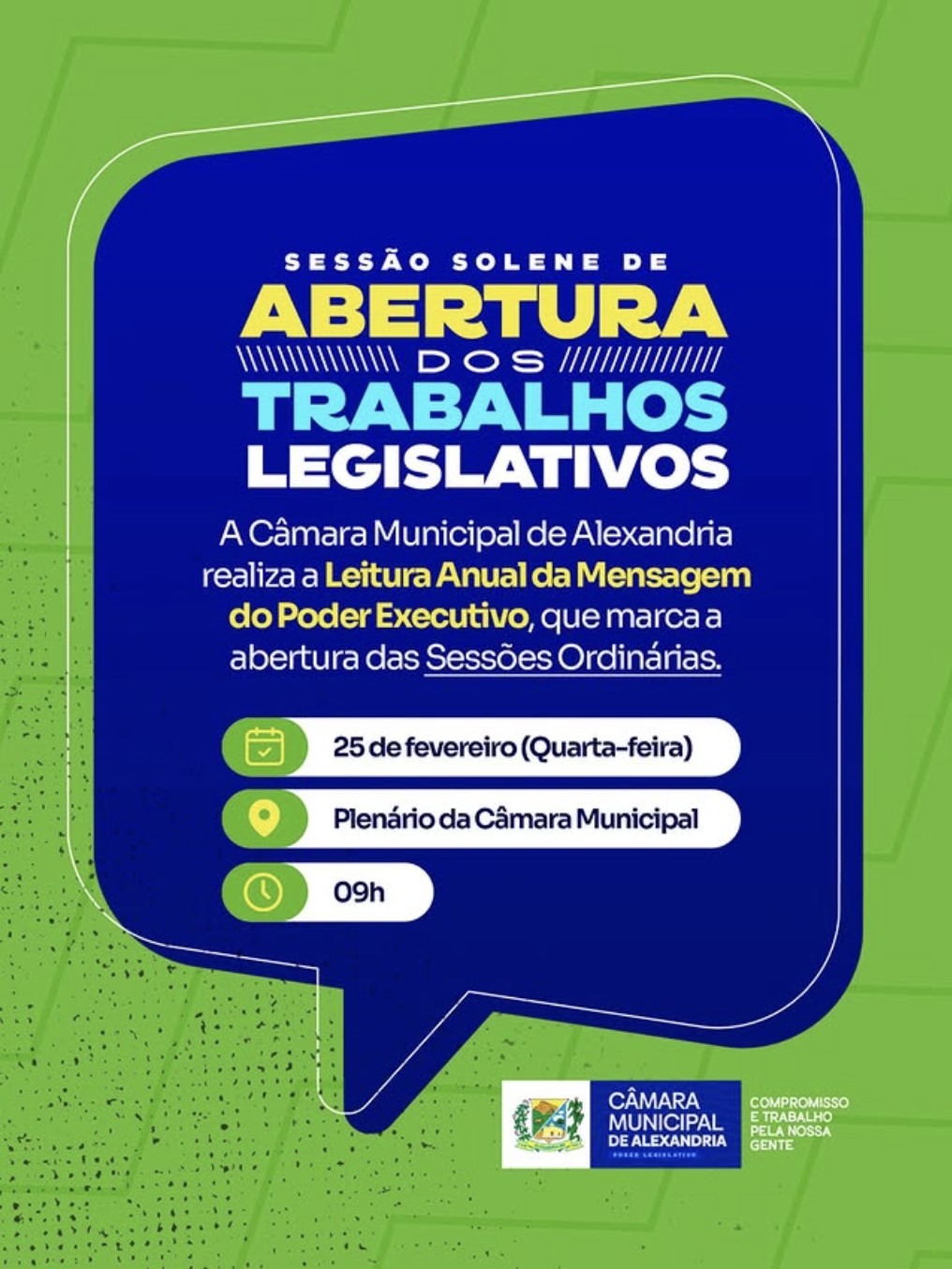 INICIO DAS ATIVIDADES LEGISLATIVAS