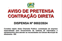 Aviso de Pretensa Contratação 